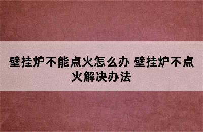 壁挂炉不能点火怎么办 壁挂炉不点火解决办法